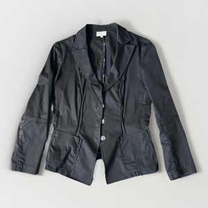 Vintage Armani Collezioni Black Blazer Jacket Women's US 8 IT 44 Placard Buttons